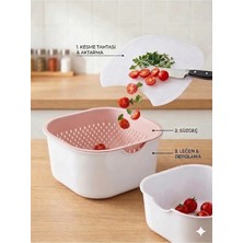 Plastora Home Mono 3'lü Kesim Panolu Süzgeçli Set