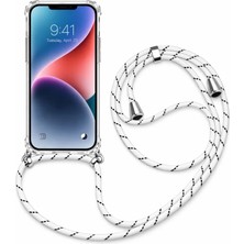 Piyasa Sepeti iPhone 17 Boyun Askılı Şeffaf Tank Kılıf Beyaz