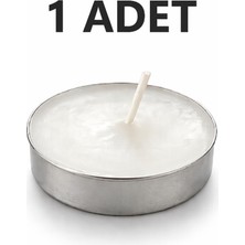 Miras Home 1 Adet Tealight Beyaz Mum, Parti, Kutlama, Kına, Düğün Gibi Özel Günler Için 1 Adet Kokusuz Mum