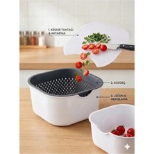 Plastora Home Mono 3'lü Kesim Panolu Süzgeçli Set