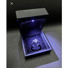 Sepetten Eve Işıklı Kutuda pırlanta tektaş yüzük Sevgiliye hediye evlenme teklifi yüzüğü Anneler günü hediyesi