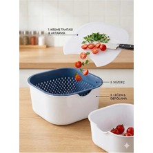 Plastora Home Mono 3'lü Kesim Panolu Süzgeçli Set