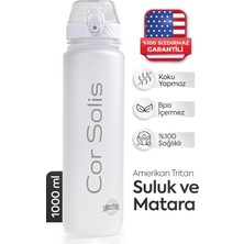 Cor Solis Tritan Suluk Pipetli 1 Litre Sporcu Su Matarası Akıtmaz Sızdırmaz Spor Su Şişesi Sporcu Suluğu Sporcu Matarası Bpa Içermez Kadın Erkek Çocuk Yetişkin Okul Ofis Spor Salonu Gym