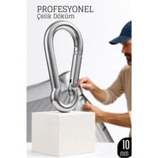 Özbience Çelik Yan Açılır Karabina 10 Mm, Kamp, Tırmanış ve Günlük Kullanım