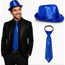 Colezium Mi Payetli Şapka ve Krat Seti - Işıltılı Parti Kombini