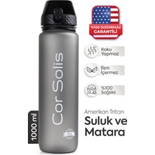 Cor Solis Tritan Suluk Pipetli 1 Litre Sporcu Su Matarası Akıtmaz Sızdırmaz Spor Su Şişesi Sporcu Suluğu Sporcu Matarası Bpa Içermez Kadın Erkek Çocuk Yetişkin Okul Ofis Spor Salonu Gym