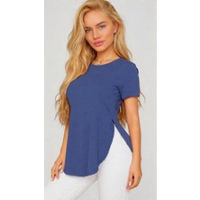 Zenvia Kadın Yırtmaç Detaylı Viskon Kumaş Bluz