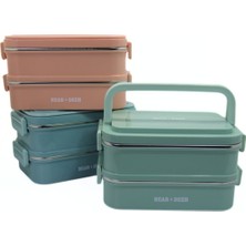 Özbience Iki Katlı 1650 ml Paslanmaz Çelik Sefer Tası, Kolay Kilitli, Pratik Yemek Kabı