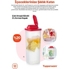 Özbience 2l Çok Amaçlı Sürahi Kırmızı Kapaklı, Şık ve Pratik Tasarım