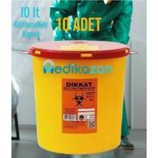 PremiumPort 10 Lt Tıbbi Atık Kovası Seti, Sağlam ve Güvenli Plastik Malzeme
