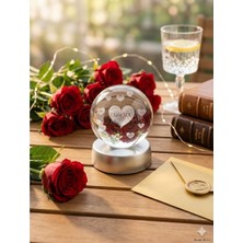 Allwin 3D I Love You Yazılı Kristal Küre , Romantik Gece Lambası , Sevgililer Günü , Yıldönümü Için Işıklı Cam Küre