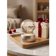 Belirtilmemiş 3D Kristal Küre I Love Kalp Desenli Işıklı Küre Sevgiliye Romantik Hediye, Doğum Günü , Yıldönümü Hediyesi Hologram Cam Küre