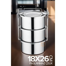 Özbience Xl Paslanmaz Çelik Sefer Tası, 18X26 Cm, Sağlıklı ve Şık Tasarım