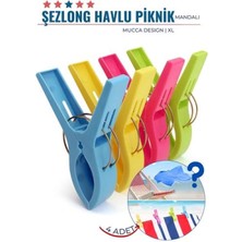 Pileli Store Turk Xl Plaj Havlu Şezlong Piknik Mandalı 4 Adet Mucca Design