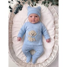Panfilia %100 Pamuk 0-3 Ay Bebek Hastane Çıkışı 3'lü Set / Yenidoğan / Zıbın