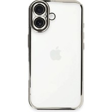 Newface Muratech New Iphone 16 Kılıf Razer Lensli Silikon - Gümüş