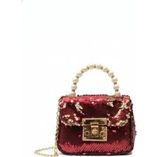 Özbience Incili Zincir Askılı Pullu Mini Kız Çocuk Çanta, Bayramlık ve Günlük Şık Tasarım