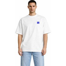 Camblys Unisex Amiri Klasik Logo Ön  Baskılı Oversize Kalın Kumaş Bol Kesim Pamuklu T-Shirt