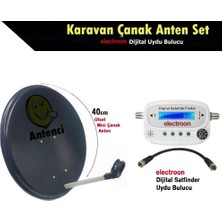 Antenci 40CM Karavan Çanak Anten Seti + Electroon Dijital Uydu Bulucu