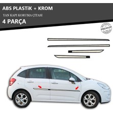 KromGaraj Cıtroen C3 2010-15 Yan Kapı Koruma Çıtası Plastik + Krom