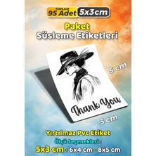 Sb Store Moda Kozmetik Ambalaj Hediye Paket Süsleme Etiketi  Model 160 - 95 Adet 5cm
