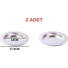 Albergio 2 Adet Alüminyum Künefe Tabağı 14 cm Iç Çap 17,5 cm Dış Çap Künefe Tepsisi