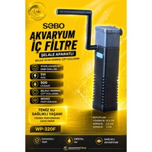 Sobo Akvaryum Şelala Aparatlı Iç Filtre - 5W - 500 Lt/saat - Ayarlanabilir Debi -  WP-320F