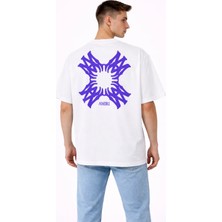 Camblys Unisex Amiri Yeni Sezon Desenli Ön Sırt Baskılı Oversize Kalın Kumaş Bol Kesim Pamuklu T-Shirt