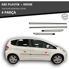 KromGaraj Honda Jazz Yan Kapı Koruma Çıtası Plastik + Krom