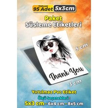 Sb Store Moda Kozmetik Ambalaj Hediye Paket Süsleme Etiketi  Model 162 - 95 Adet 5cm