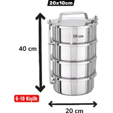 Özbience 4 Katlı Paslanmaz Çelik Sefer Tası, 20X10 Cm, 12,5 Litre, 6-10 Kişilik