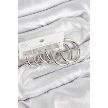 Uravas Store Pirinç Halka Model Gümüş Renk Kadın Set Küpe