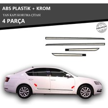 KromGaraj Skoda Octavia 2013 Üzeri Yan Kapı Koruma Çıtası Plastik + Krom