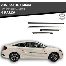 KromGaraj Honda Civic Fc5 2016 Üzeri Yan Kapı Koruma Çıtası Plastik + Krom