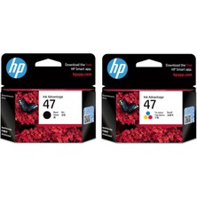 Renkli Set 47 Orijinal Kartuş Hp Deskjet Ultra Ink Advantage 4877 Yazıcı Uyumlu