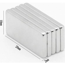 Die Grup 20×10×2 mm N35 Neodyum Mıknatıs – Köşeli, Nikel Kaplama (50’li Set)