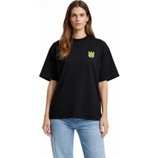 Camblys Unisex Amiri Klasik Logo Ön  Baskılı Oversize Kalın Kumaş Bol Kesim Pamuklu T-Shirt