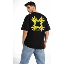 Camblys Unisex Amiri Yeni Sezon Desenli Ön Sırt Baskılı Oversize Kalın Kumaş Bol Kesim Pamuklu T-Shirt
