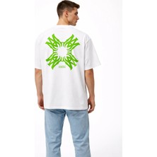 Camblys Unisex Amiri Yeni Sezon Desenli Ön Sırt Baskılı Oversize Kalın Kumaş Bol Kesim Pamuklu T-Shirt