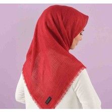 Özense Flamlı Pamuklu Terletmeyen ince 4 Mevsim Kullanılabilir 100X100 cm Kırmızı Renkli Yazma Eşarp
