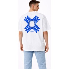 Camblys Unisex Amiri Yeni Sezon Desenli Ön Sırt Baskılı Oversize Kalın Kumaş Bol Kesim Pamuklu T-Shirt