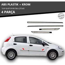 KromGaraj Fıat Punto Yan Kapı Koruma Çıtası Plastik + Krom