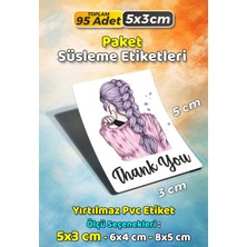 Sb Store Moda Kozmetik Ambalaj Hediye Paket Süsleme Etiketi  Model 163 - 95 Adet 5cm