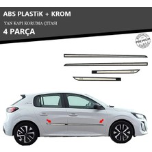 KromGaraj Peugeot 208 Yan Kapı Koruma Çıtası Plastik + Krom