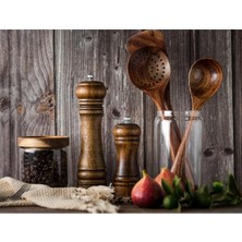 Özbience Ahşap Baharat ve Tuz Öğütücü Seti 14 ve 21 Cm, Şık ve Kullanışlı