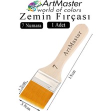 ArtMaster Zemin Fırçası 7 Numara 1 Adet Boya Fırçası Sentetik Ipek Uçlu Kıl Akrilik Guaj Yağlı Boya Fırçası Zemin Fırça No:7