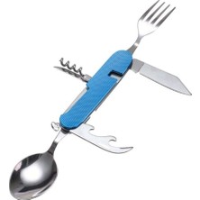 Özbience Pratik Katlanabilir Çok Amaçlı Seyahat Çatal Kaşık ve Tirbuşon Seti