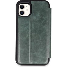 Newface Muratech New Iphone 11 Kılıf Flip Cover - Koyu Yeşil