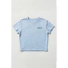 Backlain Mod Style Kadın Crop Tişört Dreaming Of Quiet Days Baskılı %100 Pamuk Yazlık