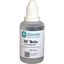 Gündüz Kimya Refraktometre Brix Standard Kalibrasyon Solüsyonu %20 | 50 ml